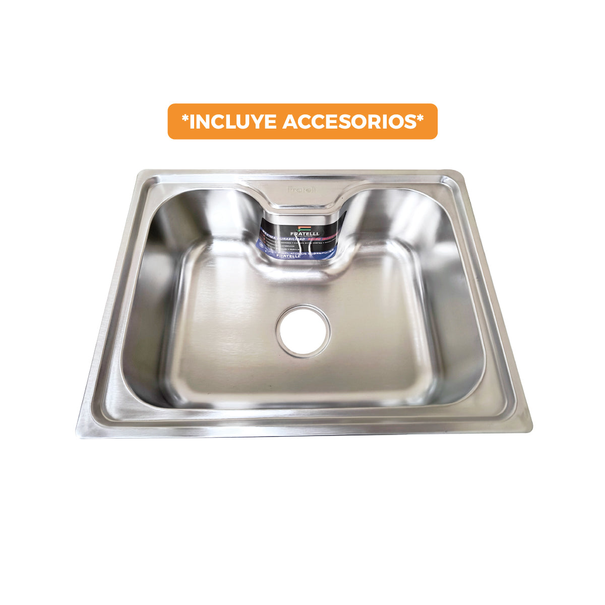 Lp-6045 Lavadero Premium (P) Acero Inox. (Cr) C/Portagriferia 60X45X21 Cm. Fratelli
